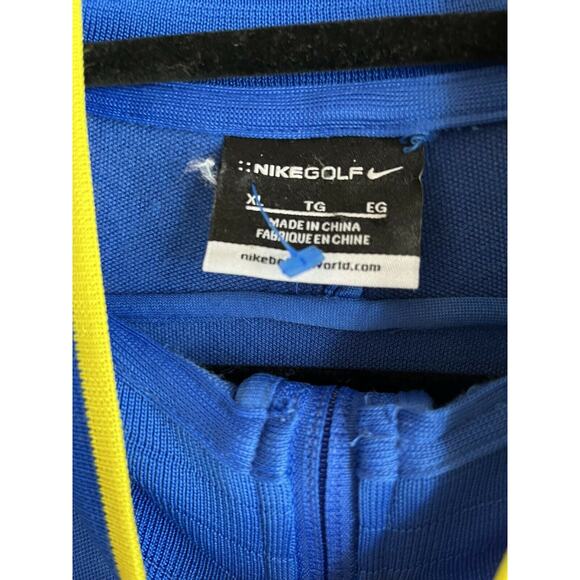NIKE GOLF Women's XL Timarron Country Club Jacket Full Zip Up Blue Yellow - Picture 3 of 6